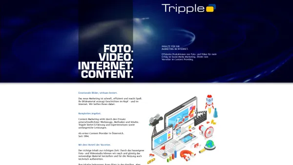 Website Screenshot: Tripple Internet Content Services - Tripple Internet Content Services | Foto. Video. Internet. Content. Marketing aus Wien - Date: 2023-06-14 10:45:52