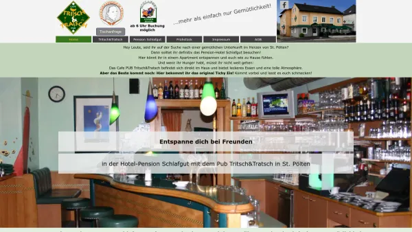 Website Screenshot: Cafe Pub Tritsch Tritsch-Tratsch - Ins Bett gehen mit Stil: im Tritsch mit der Hotel-Pension Schlafgut - Schlafgut und Tritsch&Tratsch - Date: 2023-06-26 10:23:42