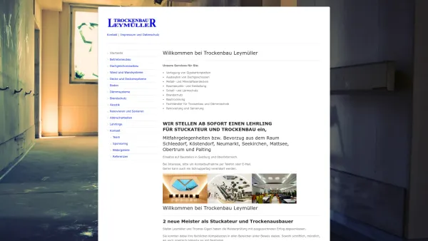 Website Screenshot: Trockenbau Leymüller GmbH - Startseite - Trockenbau Leymüller - Date: 2023-06-26 10:23:42