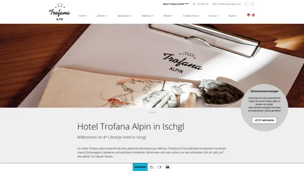 Website Screenshot: Hotel Trofana Alpin - 4* Hotel Trofana Alpin - Hotel Ischgl | Winterurlaub in Ischgl - Date: 2023-06-14 10:45:54