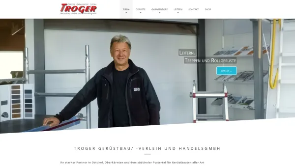 Website Screenshot: Bauelemente Troger - Gerüstbau für Osttirol und Südtirol - TROGER - Date: 2023-06-26 10:23:42