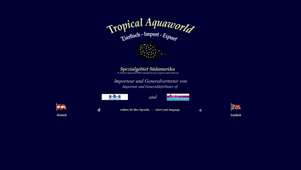 Website Screenshot: Tropical Aquaworld - Tropical Aquaworld - Date: 2023-06-26 10:23:42