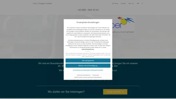 Website Screenshot: Hans Tropper GmbH - Hans Tropper GmbH – Reisebusunternehmen - Date: 2023-06-15 16:02:34