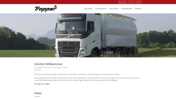 Website Screenshot: Tropper Maschinen und Anlagen GmbH. - Tropper Maschinen und Anlagen - Home - Date: 2023-06-26 10:23:42