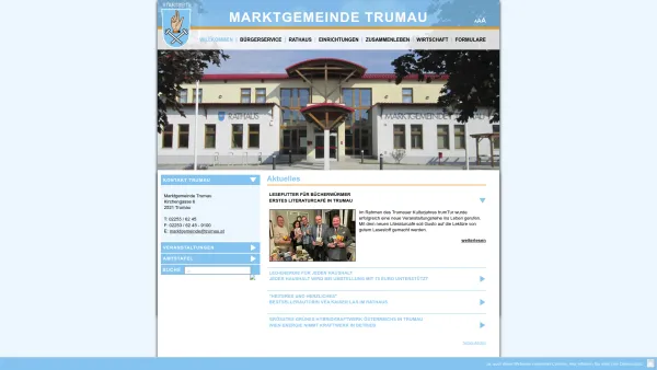 Website Screenshot: Marktgemeinde Trumau Bereich Parteienverkehr - Aktuelles | Marktgemeinde Trumau - Date: 2023-06-26 10:23:45