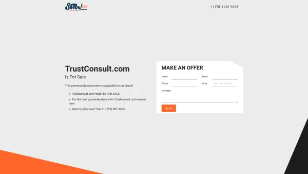 Website Screenshot: TRUST-CONSULT Unternehmensberatung Gesellschaft TRUST CONSULT UNTERNEHMENSBERATUNG GMBH - TrustConsult.com domain name is for sale. Inquire now. - Date: 2023-06-14 10:45:54