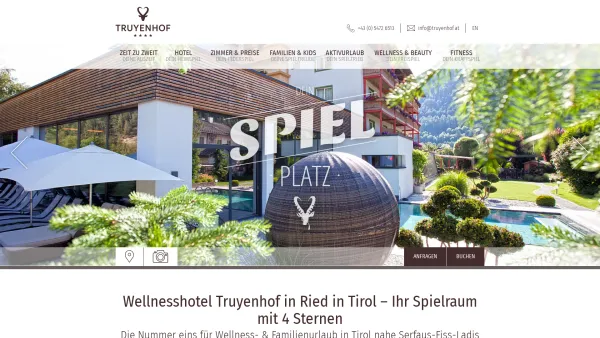 Website Screenshot: Jele Hotel Truyenhof Serfaus Hotel Serfaus Fiss Ladis Hotel Truyenhof Ried - Familienhotel in Ried bei Serfaus in Tirol | TRUYENHOF - Date: 2023-06-26 10:23:45