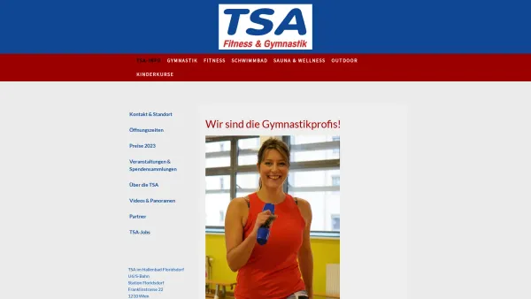 Website Screenshot: TSA Fitness Bad Turn und Sportanstalt Hallenbad Floridsdorf - TSA-INFO - TSA Fitness & Gymnastik - Date: 2023-06-14 10:45:54