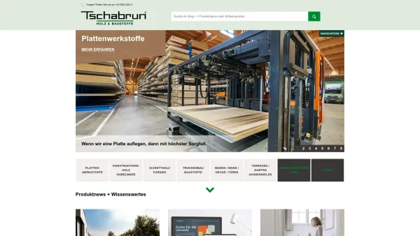 Website Screenshot: Hermann Tschabrun GmbH - Tschabrun Holz- und Baustoffe in Rankweil, Bludenz-Bürs und Innsbruck | Tschabrun Holz & Baustoffe - Starke Produkte. Starke Beratung. - Date: 2023-06-26 10:23:45
