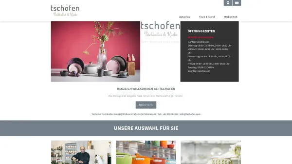 Website Screenshot: Tschofen Tischkultur und Küche - Tschofen - Tischkultur & Küche: Tschofen - Tischkultur & Küche - Date: 2023-06-15 16:02:34