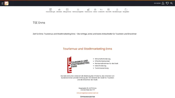 Website Screenshot: Tourismusverband Enns - Enns - Wir leben Citta Slow! - Date: 2023-06-14 10:45:54