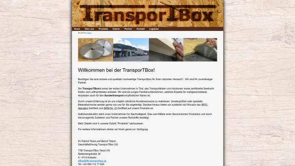 Website Screenshot: TTB TransporTBox Teissl KG - Transportboxen, Transportkisten und Holzverpackungen jeder Art - Date: 2023-06-26 10:23:45