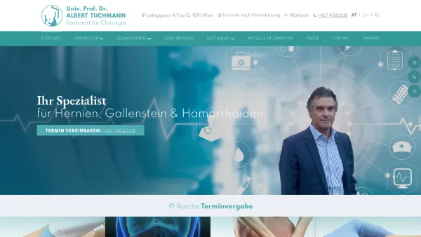 Website Screenshot: Dr. Albert Tuchmann - Chirurg Univ. Prof. Dr. Tuchmann in Wien | Facharzt für Chirurgie - Date: 2023-06-26 10:23:45