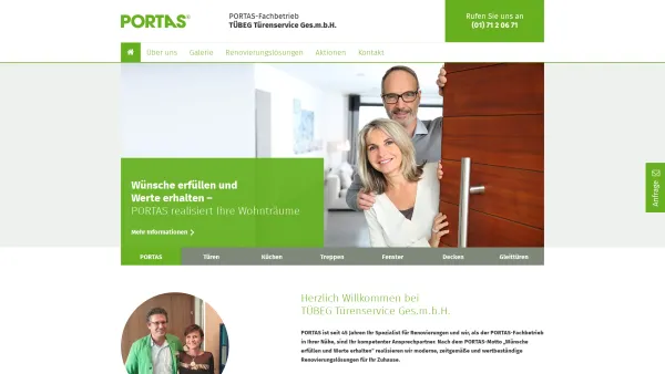 Website Screenshot: PORTAS TÜBEG Türenservice - PORTAS Partner TÜBEG Türenservice Ges.m.b.H. - Wien - Date: 2023-06-26 10:23:45