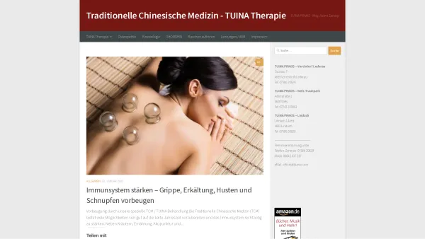 Website Screenshot: Tuina Massagen Mag. Albert Sprung Rauchentwöhnung Raucherentwöhnung Rauchfrei Rückenschmerzen Verkühlung Migräne - Date: 2023-06-26 10:23:45