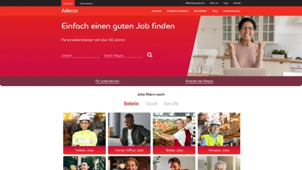 Website Screenshot: TUJA Zeitarbeit Online - Adecco Personaldienstleistungen | Jetzt mit neuen Jobs - Date: 2023-06-26 10:23:45