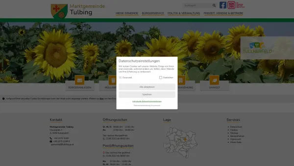 Website Screenshot: Gemeindeamt Marktgemeinde Tulbing - Marktgemeinde Tulbing - Startseite - Date: 2023-06-26 10:23:45