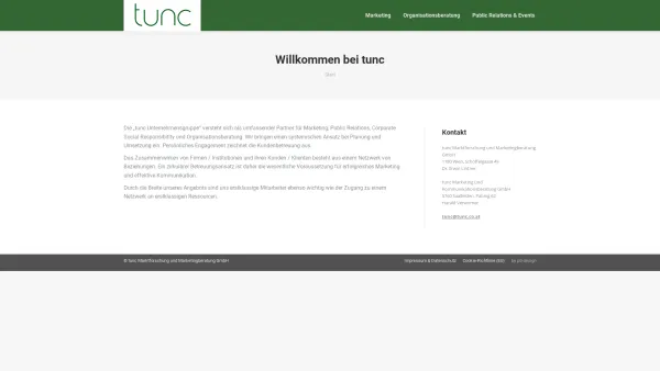 Website Screenshot: tunc Marktforschung und Marketingberatung GmbH - Willkommen bei tunc - tunc - Date: 2023-06-26 10:23:45