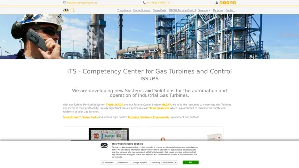 Website Screenshot: ITS - Industrial Turbine Services GmbH - Gas Turbine Control, GE Speedtronic™ Spare Parts, Turbine Casings - Date: 2023-06-26 10:23:48