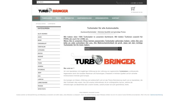 Website Screenshot: Turbo Bringer - Turbo Bringer - Turbolader - Höchste Qualität und günstige Preise! - Date: 2023-06-26 10:26:49