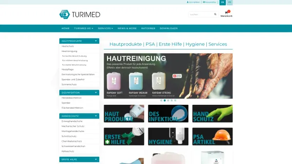 Website Screenshot: Turimed OnlineShop - Turimed AG | Arbeitssicherheit und Gesundheitsschutz - Date: 2023-06-26 10:23:48