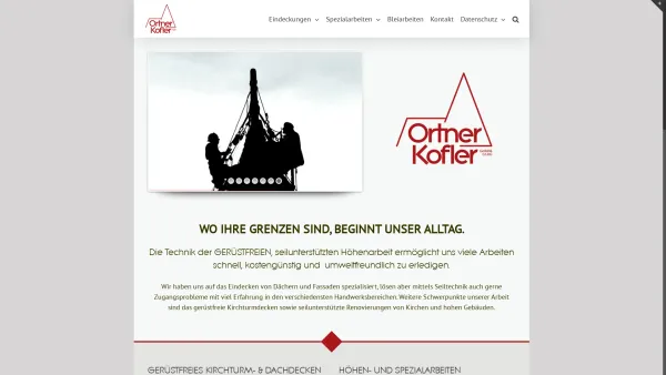 Website Screenshot: Ortner Kofler GmbH & CO.KG - Ortner Kofler GmbH & Co. KG - Kirchturmdecken und Höhenarbeiten - Date: 2023-06-15 16:02:34