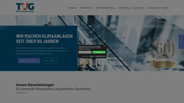 Website Screenshot: TVG Klimatechnik Wien Linz Graz - TVG Klimaanlagen & Klimageräte - Ihr Klimaexperte in Österreich - Date: 2023-06-26 10:26:47