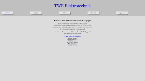 Website Screenshot: TWE Elektro und Beschallungstechnik - Date: 2023-06-14 10:45:54