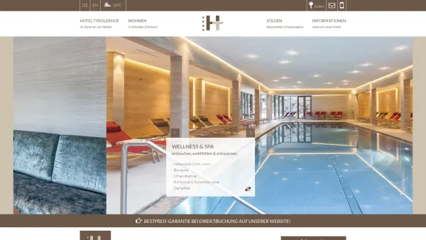 Website Screenshot: Klaus Falkner Hotel-Betriebs gesellschaft m.b.H. Co Tyrolhotels W I L L K O M M E N W E L C O M E - Hotel Tyrolerhof - 4* Hotel im Zentrum von Sölden im Ötztal - Date: 2023-06-26 10:23:48