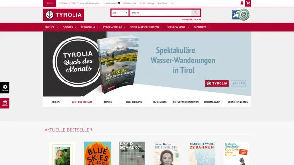 Website Screenshot: Tyrolia Buch, Papier - Tyrolia Online Shop - Bücher, Ebooks, Hörbücher & Kalender kaufen | Tyrolia - Date: 2023-06-26 10:23:48