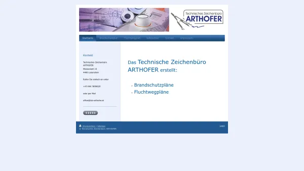 Website Screenshot: Technisches Zeichenbüro ARTHOFER - Technisches Zeichenbüro ARTHOFER - Startseite - Date: 2023-06-26 10:23:48