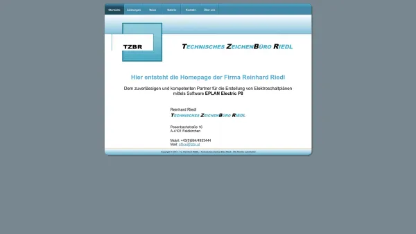 Website Screenshot: Technisches Zeichenbüro Riedl - Home - Date: 2023-06-14 10:45:54