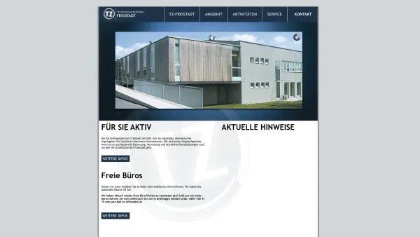 Website Screenshot: Das Technologiezentrum Freistadt als richtungsweisender Rahmen ist ein Zentrum für die Bereiche Holz Energie und Umwelt. - TZ Technologiezentrum Freistadt - Date: 2023-06-26 10:23:48