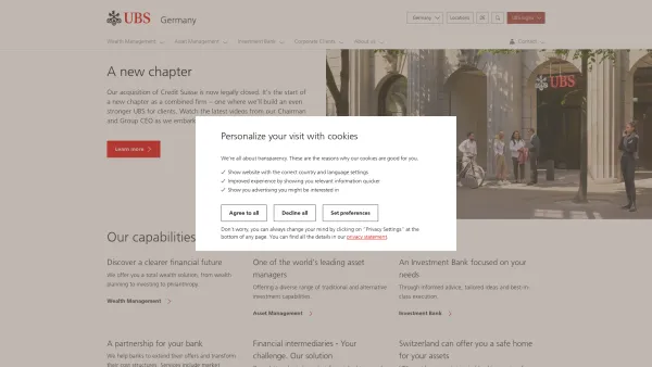 Website Screenshot: UBS UBS - Our financial services in your country | Germany - Date: 2023-06-26 10:23:51