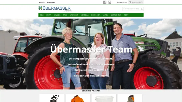 Website Screenshot: Übermasser Landmaschinenhandel u Reparaturwerkstätte bei bermasser Landtechnik GmbH. - Übermasser der Profi für Tierzuchtartikel - Date: 2023-06-26 10:23:51