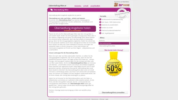 Website Screenshot: Übersiedlung-Wien - Übersiedlung Wien - Angebote von Übersiedlungsfirma kostenlos! - Date: 2023-06-26 10:23:51