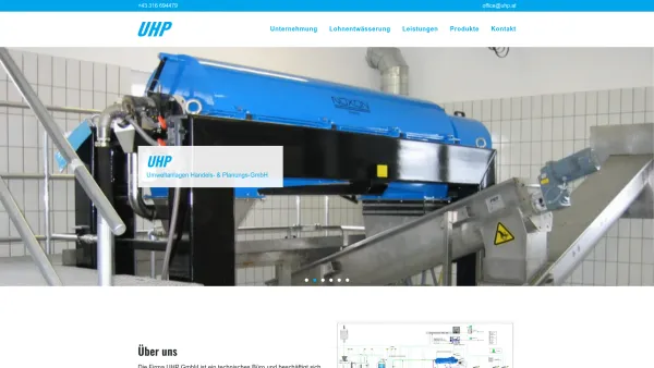 Website Screenshot: UHP Umwelttechnik Abwasser Sandfiltration Dekanter - UHP Umweltanlagen Handels- & Planungs GmbH - Date: 2023-06-26 10:23:51