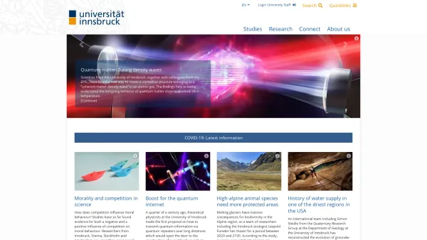 Website Screenshot: Institut f Ionenphysik d Universität Universities of Innsbruck - University of Innsbruck | Welcome at the alpine-urban campus - Date: 2023-06-14 16:40:03