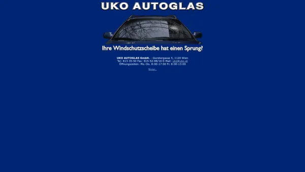 Website Screenshot: UKO Autoglas GmbH - Autoglas Uko Windschutzscheibentausch und Steinschlagreparatur bei Wiens beliebtesten Autoglaser. - Date: 2023-06-26 10:23:51
