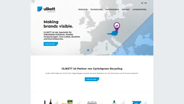 Website Screenshot: ULIKETT Etiketten-Rollendruckerei - Ulikett - Date: 2023-06-26 10:23:51