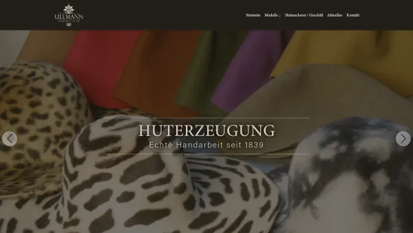Website Screenshot: Ullmann-Hüte - Hutmacher in Mattighofen | Hutmanufaktur Ullmann - Date: 2023-06-26 10:23:51