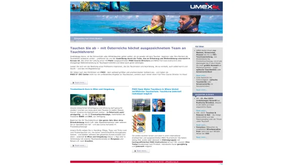 Website Screenshot: UMEX A.Gerstl Tauchsportartikel KG - UMEX - Date: 2023-06-26 10:23:54