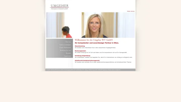 Website Screenshot: UMGEHER Wirtschaftstreuhand GmbH Steuerberatungsgesellschaft - Umgeher - Wirtschaftstreuhand GmbH - Willkommen - Date: 2023-06-26 10:23:54