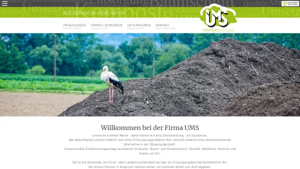 Website Screenshot: U.M.S. Dienstleistungs und UMS Umweltschutz mit System Dienstleistungs und HandelsgesmbH St. Martiner Weg 2 8570 Voitsberg - Startseite - Date: 2023-06-26 10:23:54
