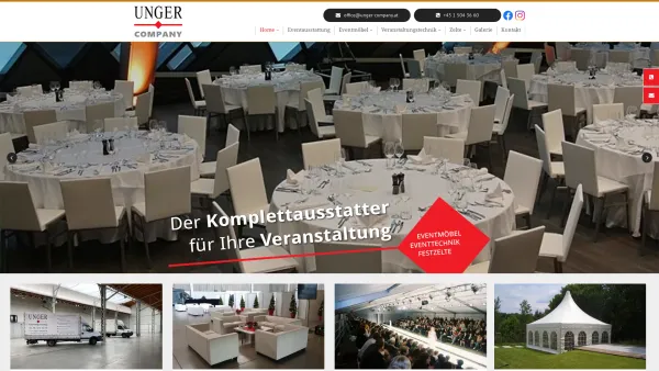 Website Screenshot: Unger Company Veranstaltungsservice GmbH - Komplettausstatter für Veranstaltungen in Wien - Date: 2023-06-15 16:02:34