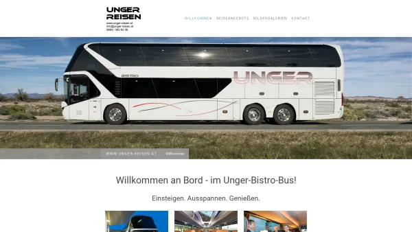 Website Screenshot: www.unger-reisen.at Ihr Reisebüro Peter Unger freut sich über Ihren Besuch! - Willkommen - Unger-Reisen - leistbarer Luxus im Bistro-Bus - Date: 2023-06-14 10:45:57