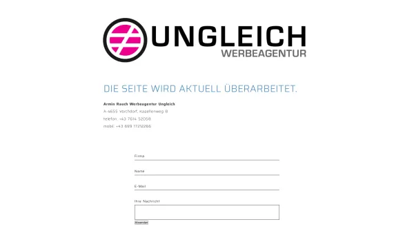 Website Screenshot: Armin Rauch Werbeagentur Ungleich - Armin Rauch Werbeagentur Ungleich - Date: 2023-06-26 10:26:49