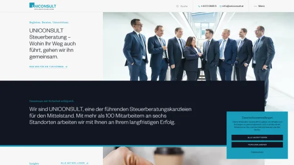 Website Screenshot: UNICONSULT Unternehmensberatung Gesellschaft m.b.H. - Uniconsult • Oberösterreichs führende Kanzlei für Steuerberatung - Date: 2023-06-26 10:23:54