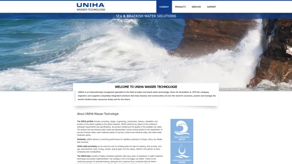 Website Screenshot: UNIHA Wassertechnologie Gmbh - About us | UNIHA Water Technologie | Linz | Austria - Date: 2023-06-26 10:23:54