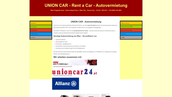 Website Screenshot: autovermietung unioncar der sensationell günstige autoverleih. nur die neuesten modelle zu mieten pkw und lkw verleih. neu im prog - Union Car - Date: 2023-06-14 10:45:57